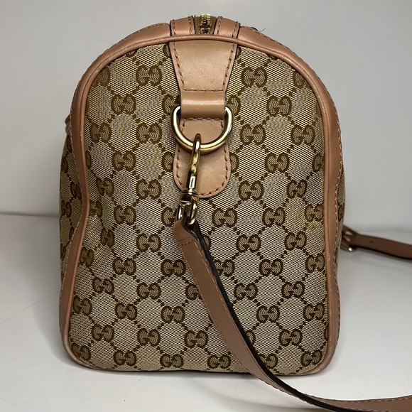 SOLD - Gucci Boston bag pink and burgundy stripe - Picture 3 of 16